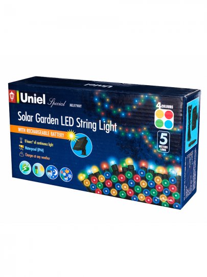 Светильник на солнечной батарее Uniel  гирлянда 50LED RGB L=5м 4 цв. USL-S-122/PT5000 Milkyway