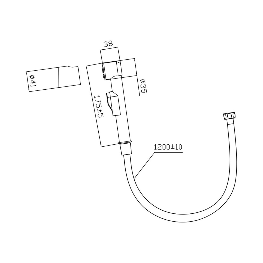 Набор для биде GROSS AQUA "Bidet" GA1066+GA603-1.2 (Лейка+Шланг+Держатель)