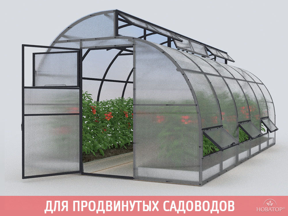 Каркас теплицы НОВАТОР по Митлайдеру 3х6х2,4м с крепежом ШАГ 100см