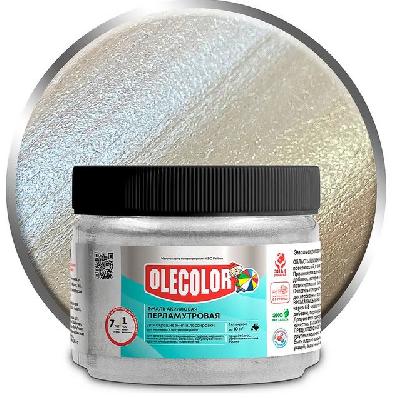 Эмаль акриловая универсальная перламутровая серебро 0,1кг OLECOLOR