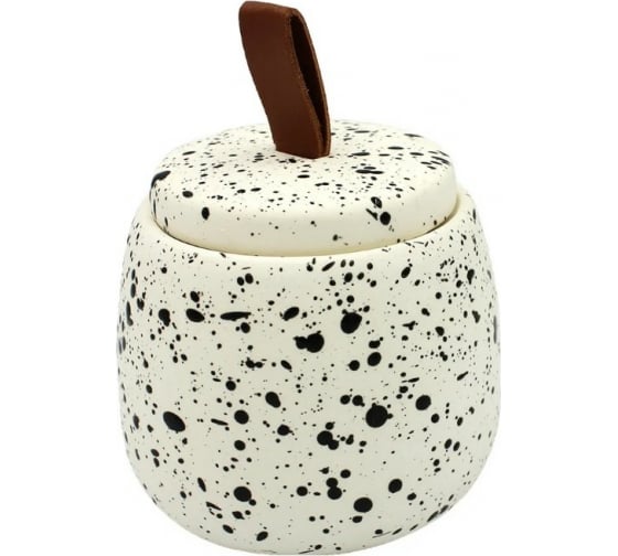 Баночка для ватных дисков Bath Plus "Confetty" белый/черный
