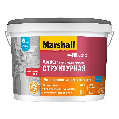 Краска Marshall Akrikor Структурная мат BW 9л