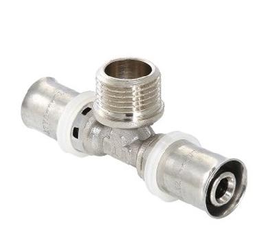 Пресс тройник с переходом на нар.резьбу TM20*1/2"*20