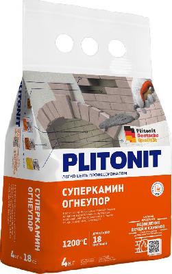 Раствор СуперКамин Огнеупор для кладки, оштукатур и рем печей 4 кг Plitonit