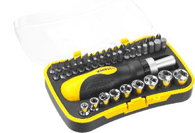 Реверсивная отвертка с битами и торцевыми головками 46шт STAYER MASTER ТECHNO