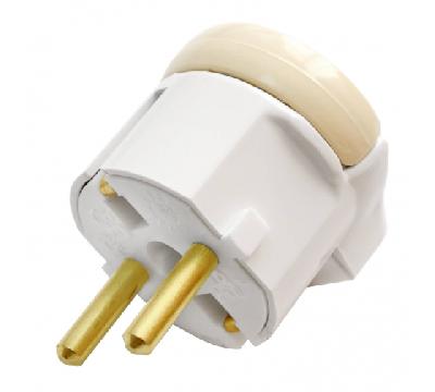 Вилка с отк. кольцом с з\к белая 16А Bylectrica