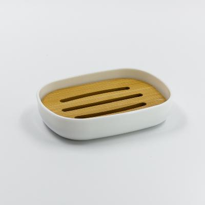 Мыльница настольная Joy Home белый с бамбуком