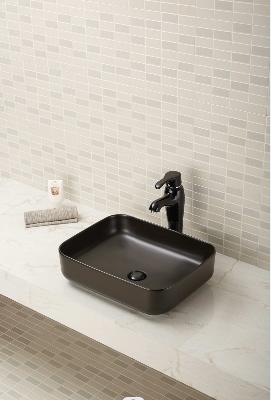 Раковина накладная Bano 1285-MB 51,5*37,5*13,5 прямоугольная матовый черный