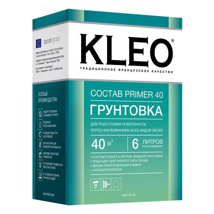 Грунтовка PRIMER 40 для подготовки стен, сыпучая KLEO