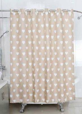 Штора для ванной полиэстер Bath Plus 180*180 ch14164-0 Hearts бежевый