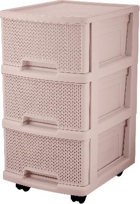 Комод Keeplex Ajur 3 ящика колеса пластик бежевый топаз KL379322005