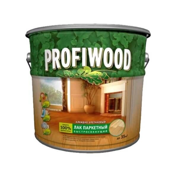 Лак паркетный быстросохнущий алкидно-уретановый полуматовый 2.4кг. PROFIWOOD