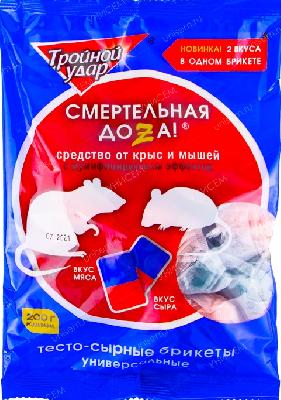 Средство от грызунов тесто-сырный брикет мясо и сыр Домовой 200гр