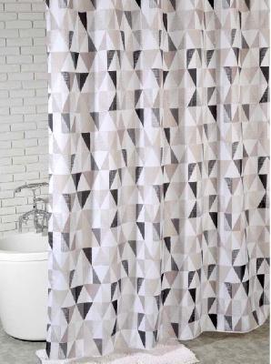 Штора для ванной полиэстер Bath Plus 180*200 ch-21260/5 Triangular Scrawl хаки