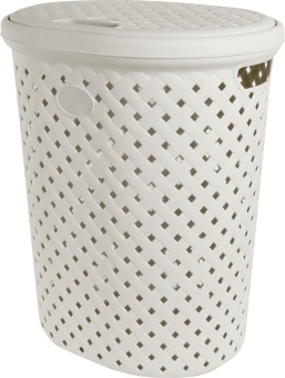 Корзина для белья Plast Team Rattan 42л молочный туман