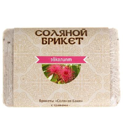 Брикет соляной для бани и сауны 1350г с травами Листья Эвкалипта Соляная баня
