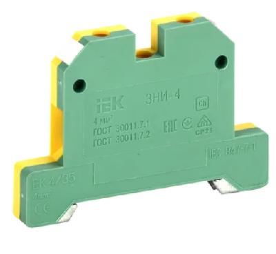 Зажим на DIN-рейку ЗНИ-4PEN 2 винта IEK