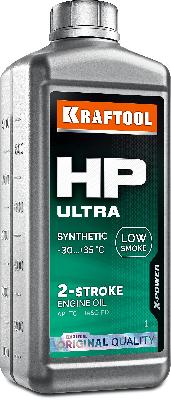 Масло KRAFTOOL HP Ultra, 41501-1, синтетическое, для 2-х тактных двигателей, 1 л