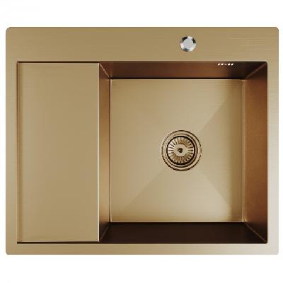Мойка врезная Mixline 60*50 брашированная с сифоном бронза R