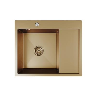 Мойка врезная Mixline 60*50 брашированная с сифоном бронза L