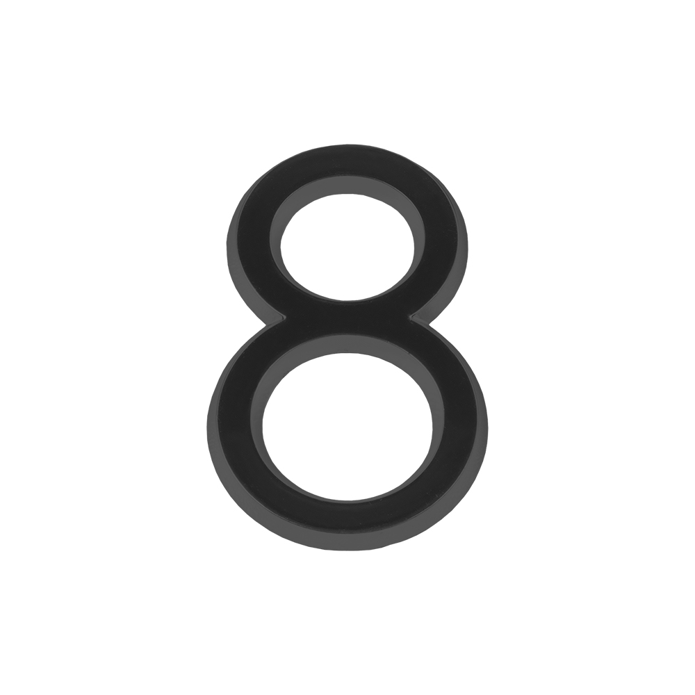 Номер дверной "8" черный ABS-пластик, основа клеевая FUARO