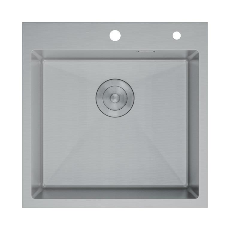 Мойка врезная D&K 50*50 брашированная с сифоном, корзиной, дозатором (0,8)