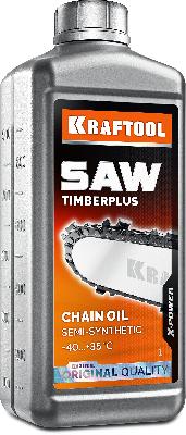 Цепное полусинтетическое масло KRAFTOOL TimberPlus для бензо и электропил 1 л