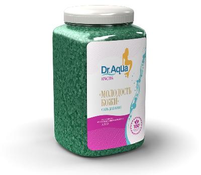 Скраб для тела соляной Молодость кожи 750гр Dr. Aqua