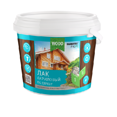 Лак акриловый универсальный по дереву 0,9л FARBITEX ПРОФИ WOOD